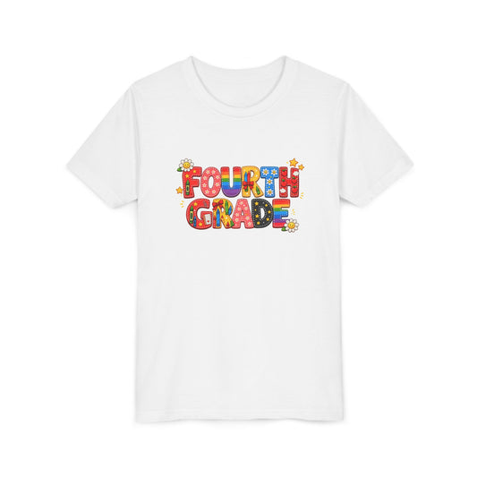 Fourth Grade Colorful Letters T-Shirt | Back to School Kids Tee