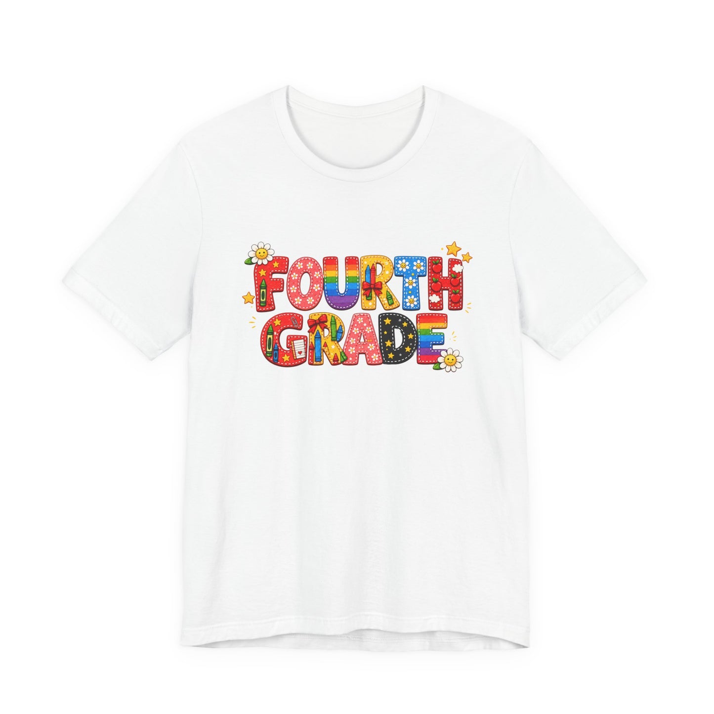 Fourth Grade colorful school letters Tee | Back to School teacher student shirt