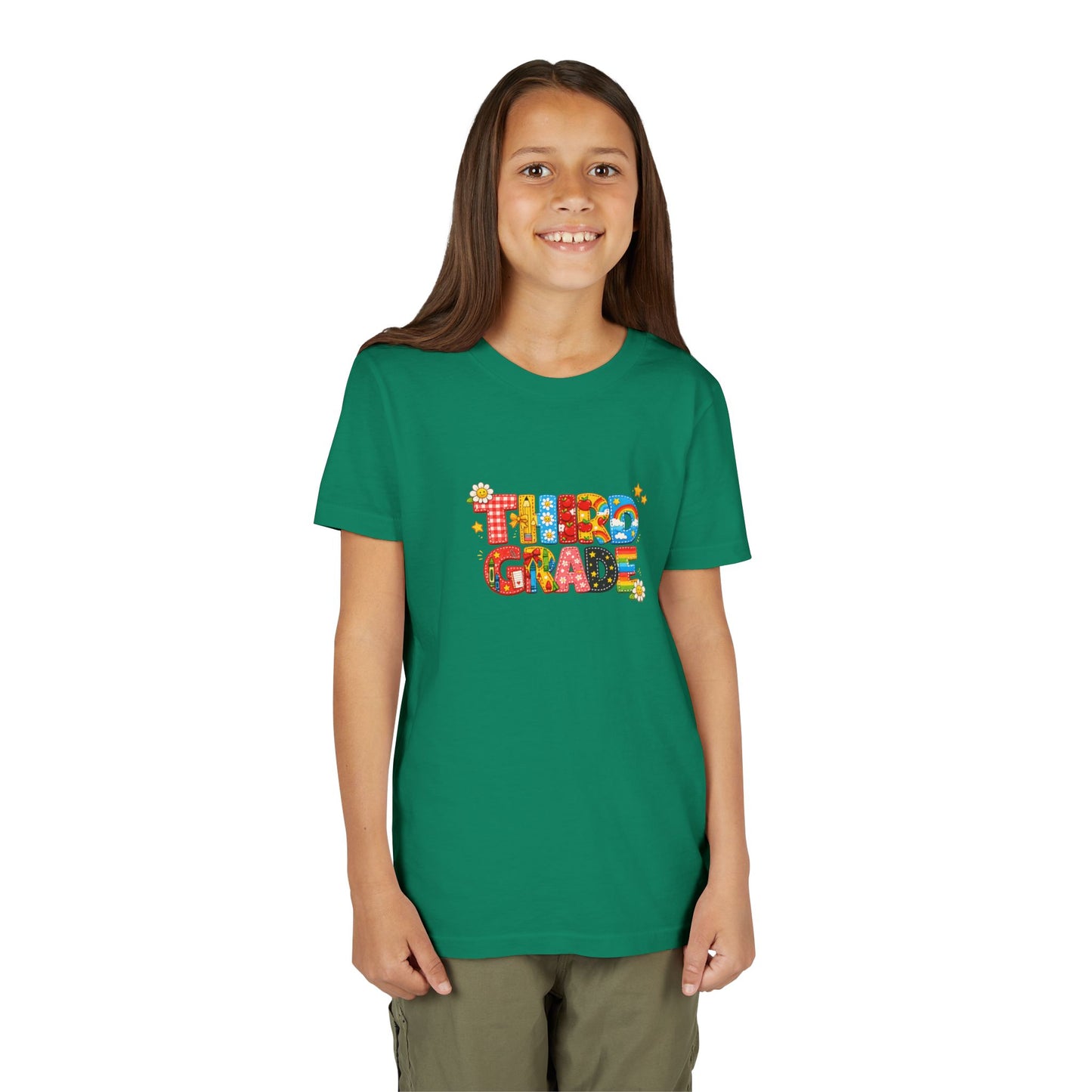 Third Grade colorful block letters Kids Tee | Back to School, Classroom Shirt