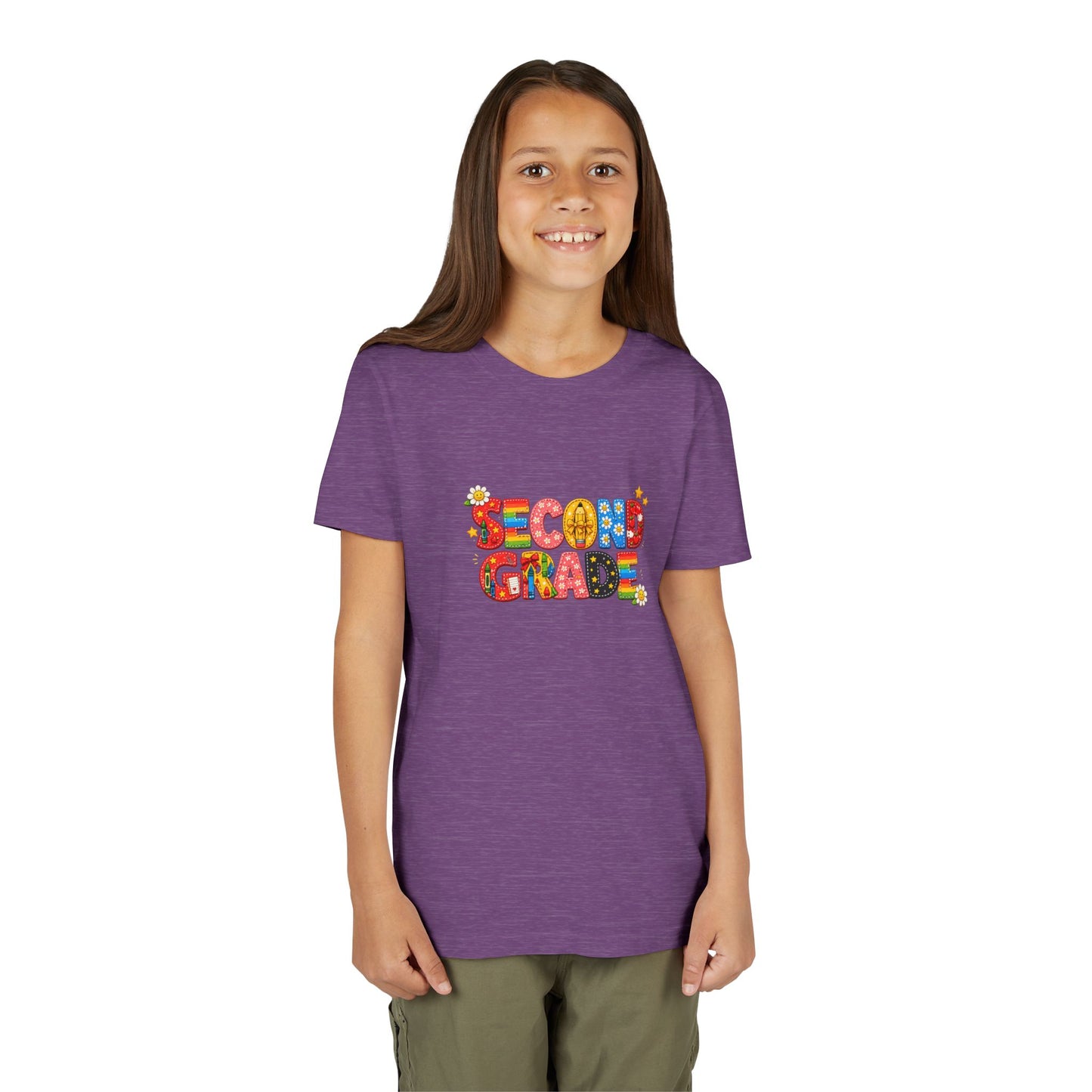 Second Grade Youth Tee | Colorful School Letters, Back-to-School Shirt