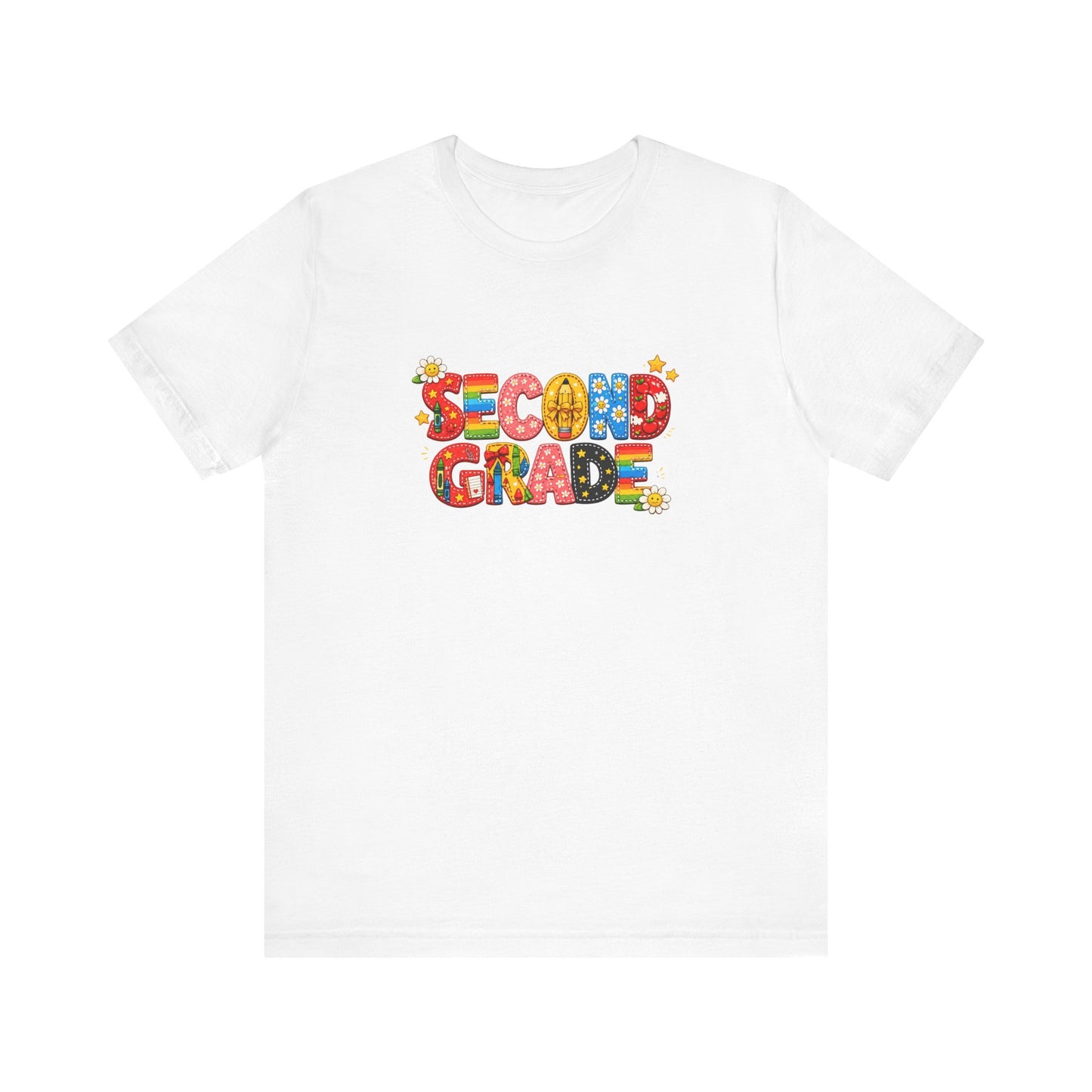 Second Grade colorful school letters T-Shirt | Back to School tee