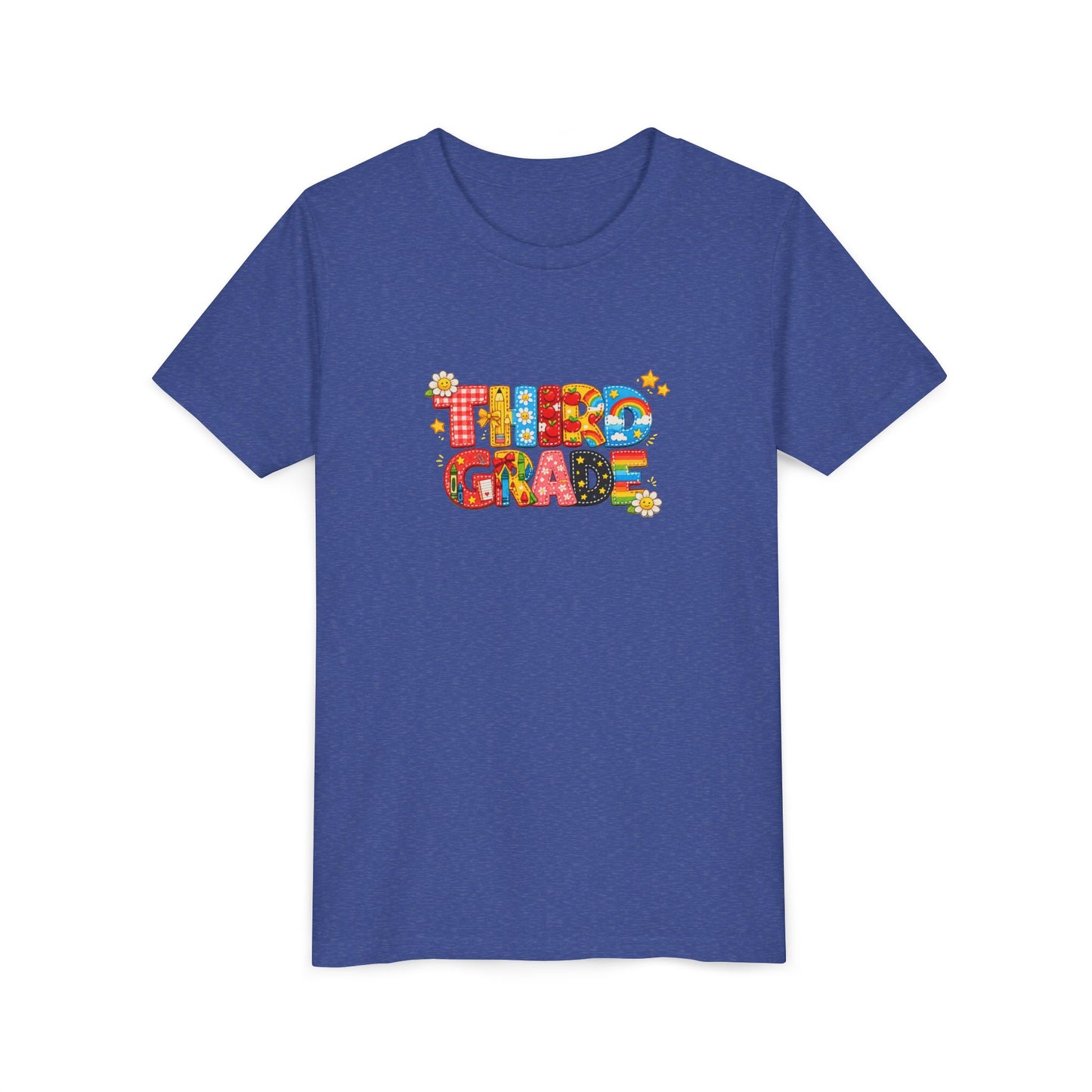 Third Grade colorful block letters Kids Tee | Back to School, Classroom Shirt