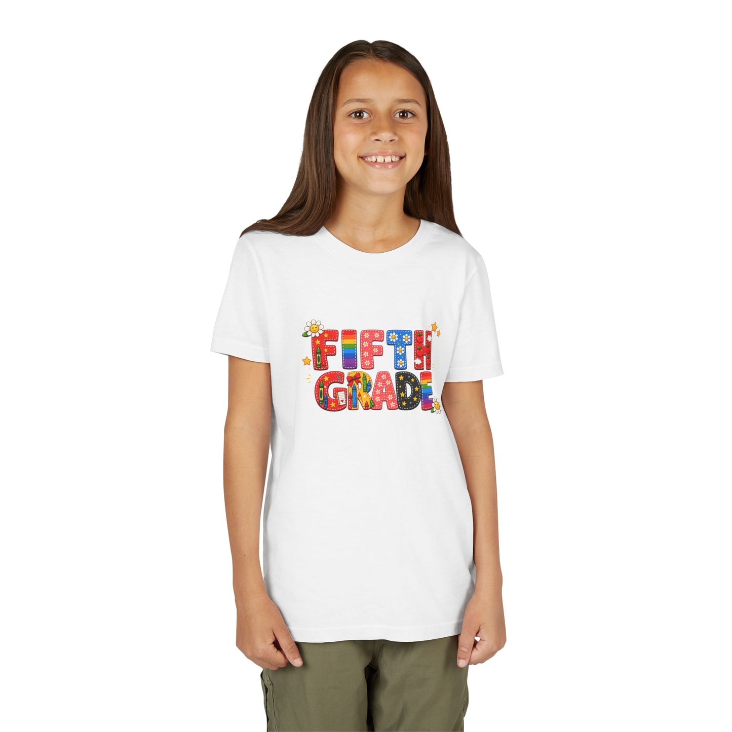 Fifth Grade Colorful Letters Tee | Kids School Shirt