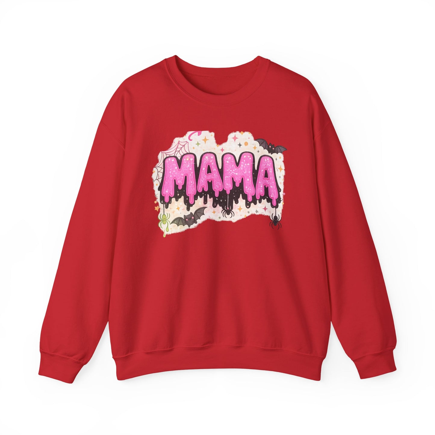 Mama spooky drip graphic Sweatshirt | Halloween bats, pink slime text