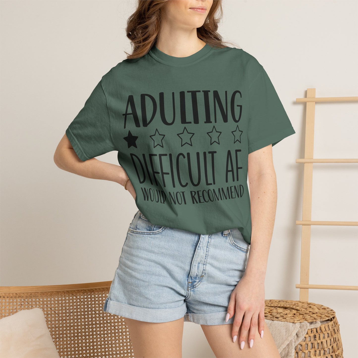 Adulting Difficult AF T-Shirt — Funny 1-Star Review Graphic Tee