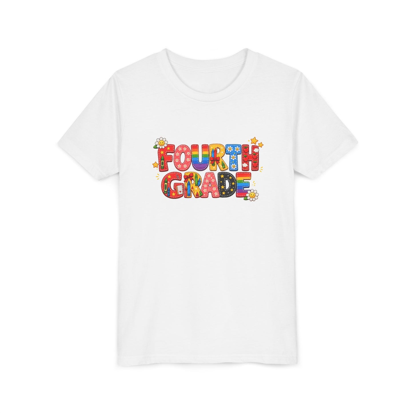 Fourth Grade Colorful Letters T-Shirt | Back to School Kids Tee