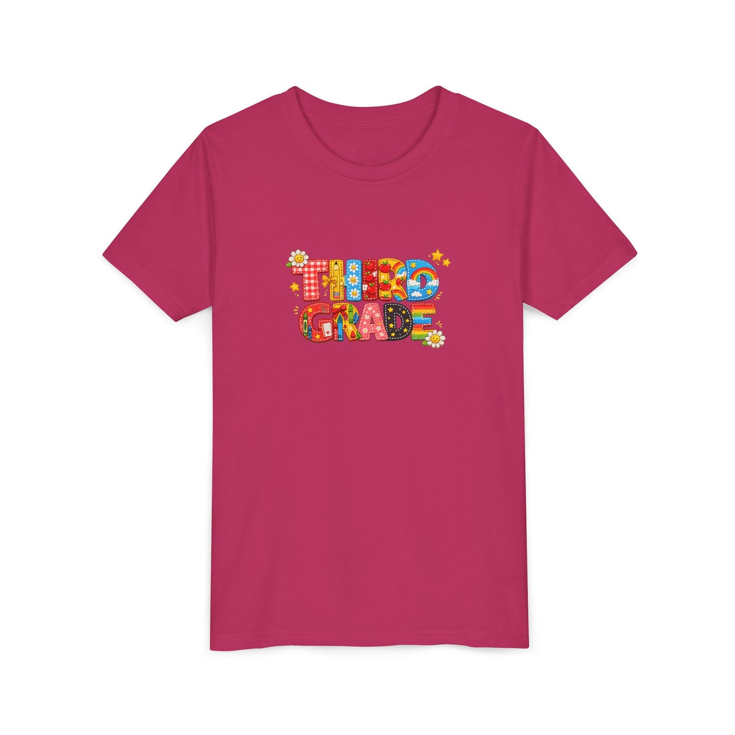 Third Grade colorful block letters Kids Tee | Back to School, Classroom Shirt
