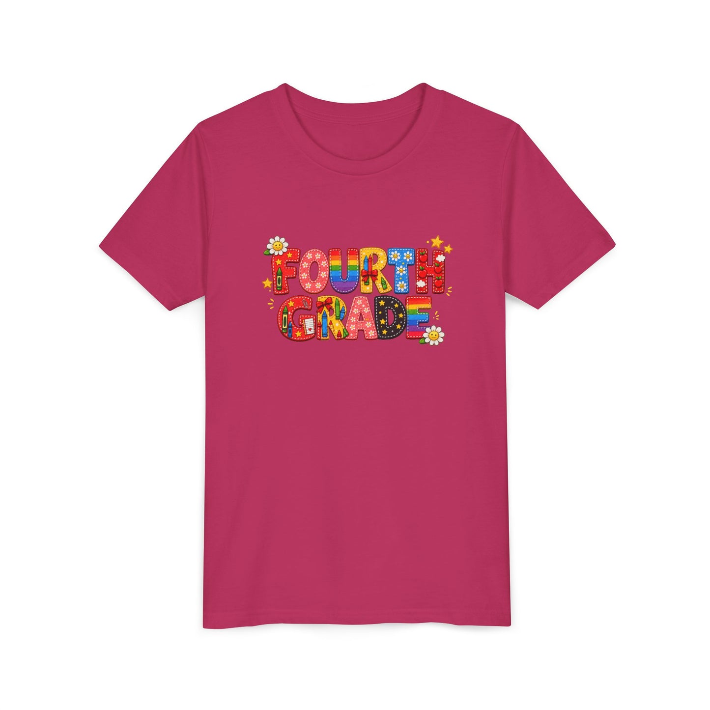 Fourth Grade Colorful Letters T-Shirt | Back to School Kids Tee