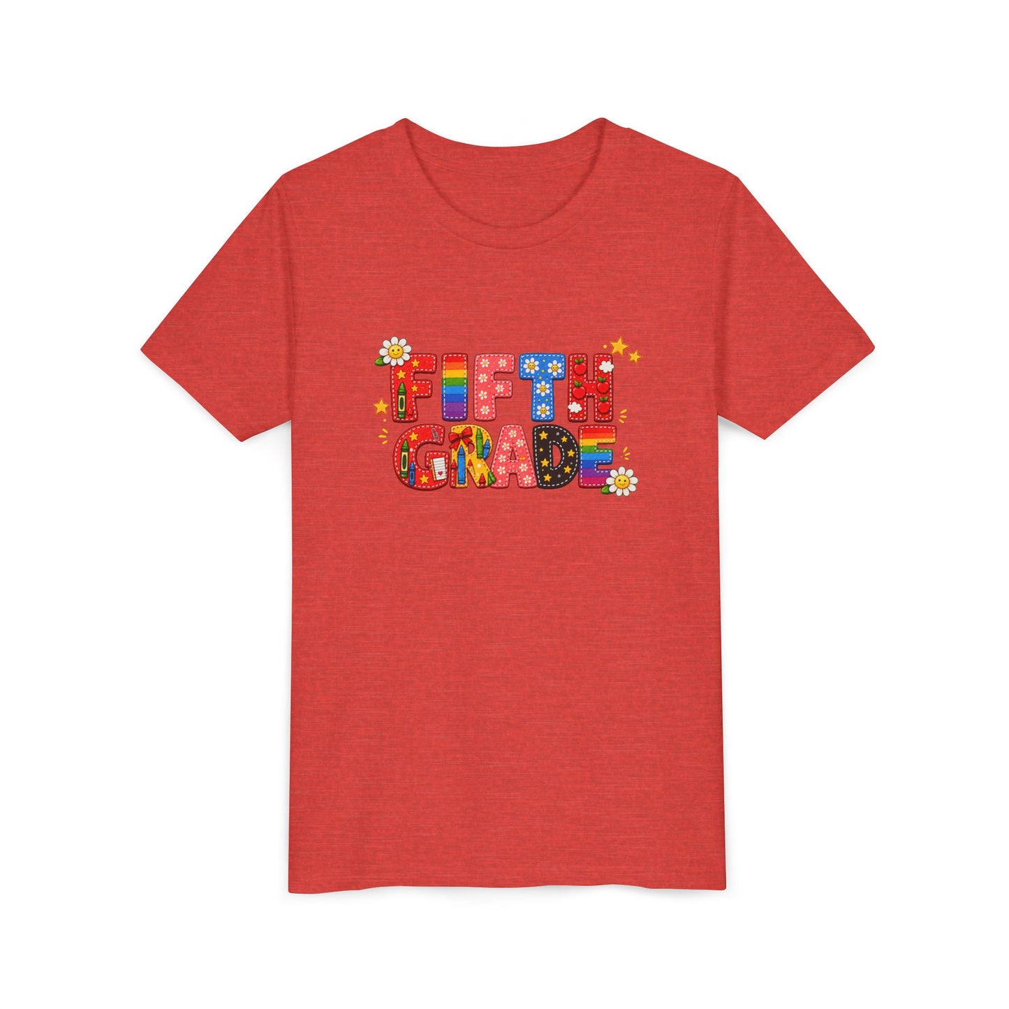 Fifth Grade Colorful Letters Tee | Kids School Shirt