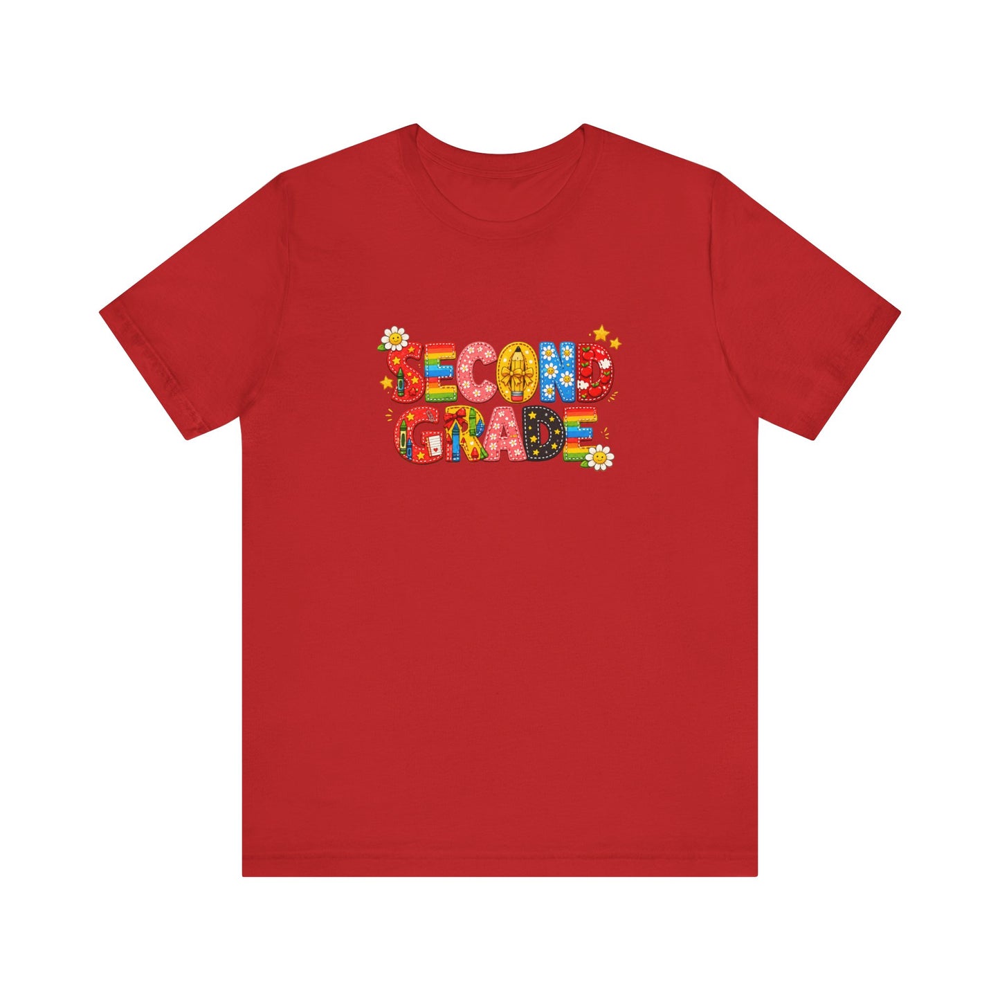 Second Grade colorful school letters T-Shirt | Back to School tee