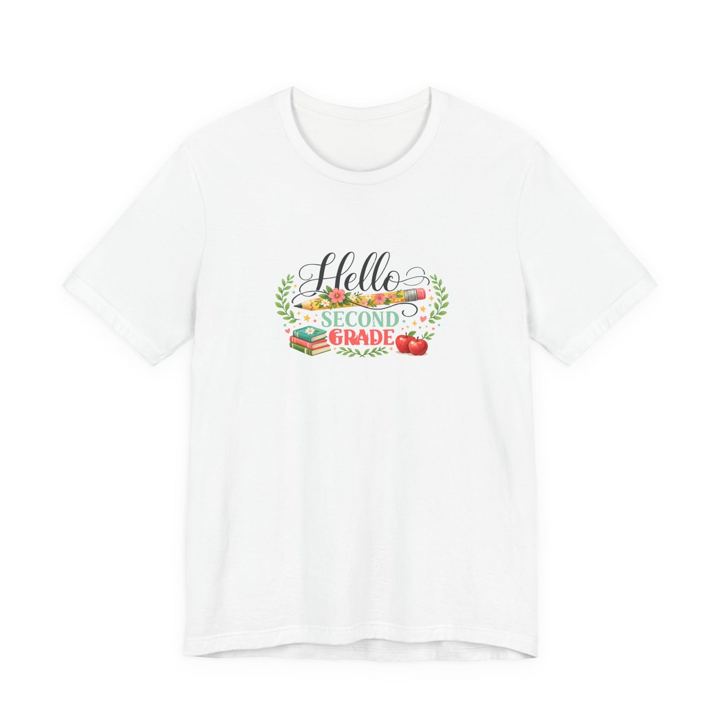 Hello Second Grade teacher tee | back to school, apple, books