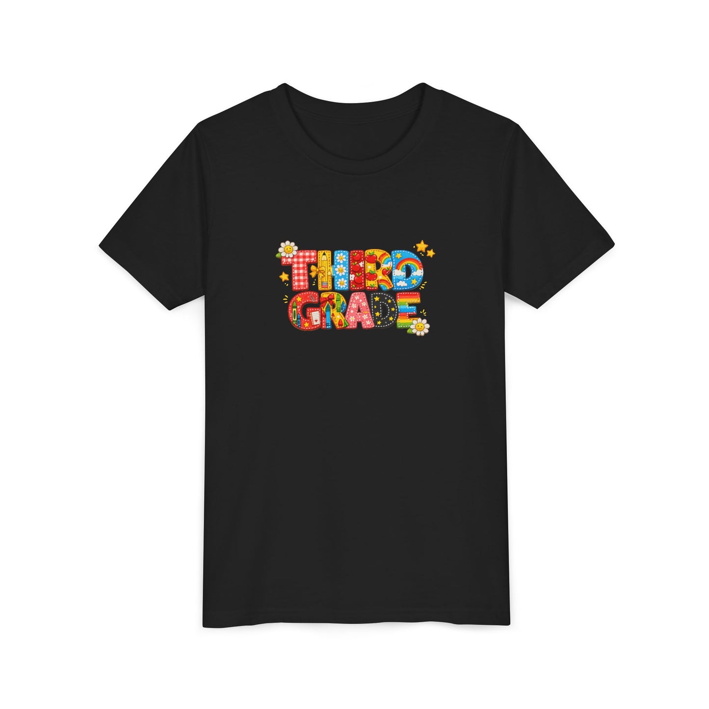 Third Grade colorful block letters Kids Tee | Back to School, Classroom Shirt