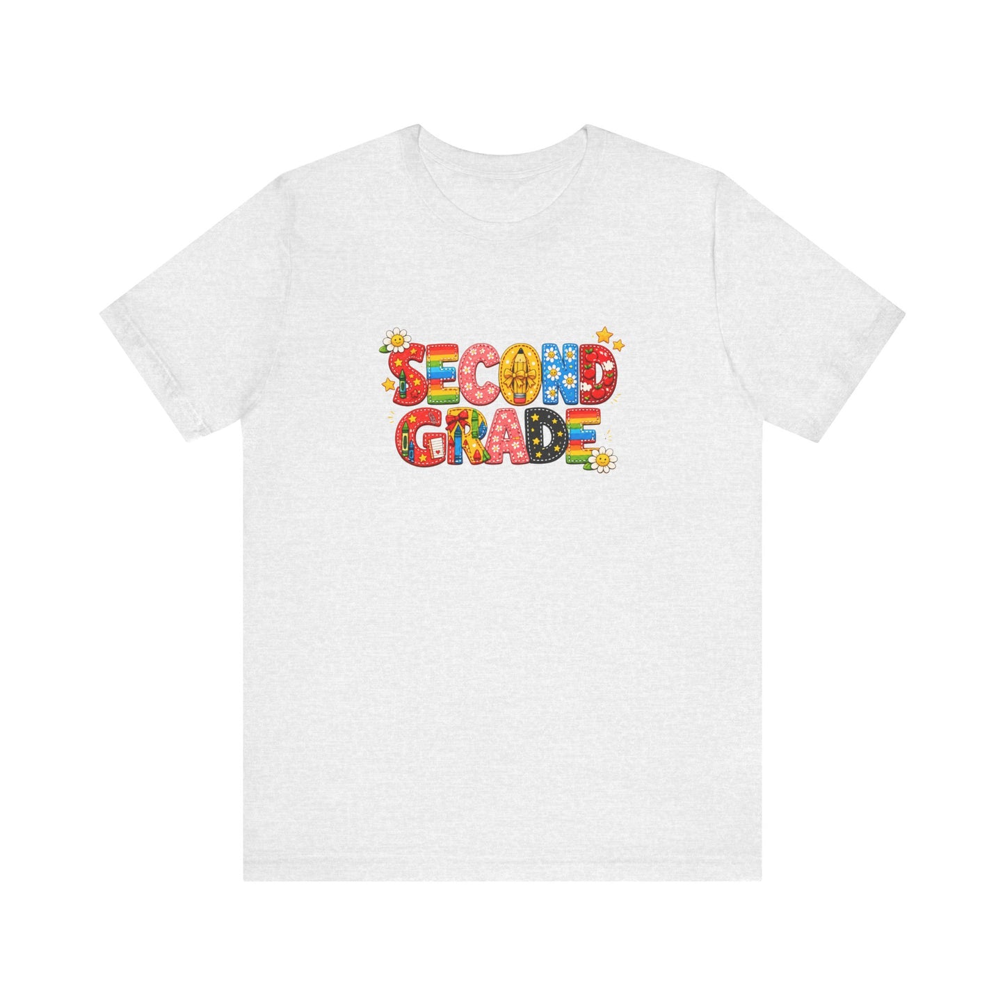 Second Grade colorful school letters T-Shirt | Back to School tee