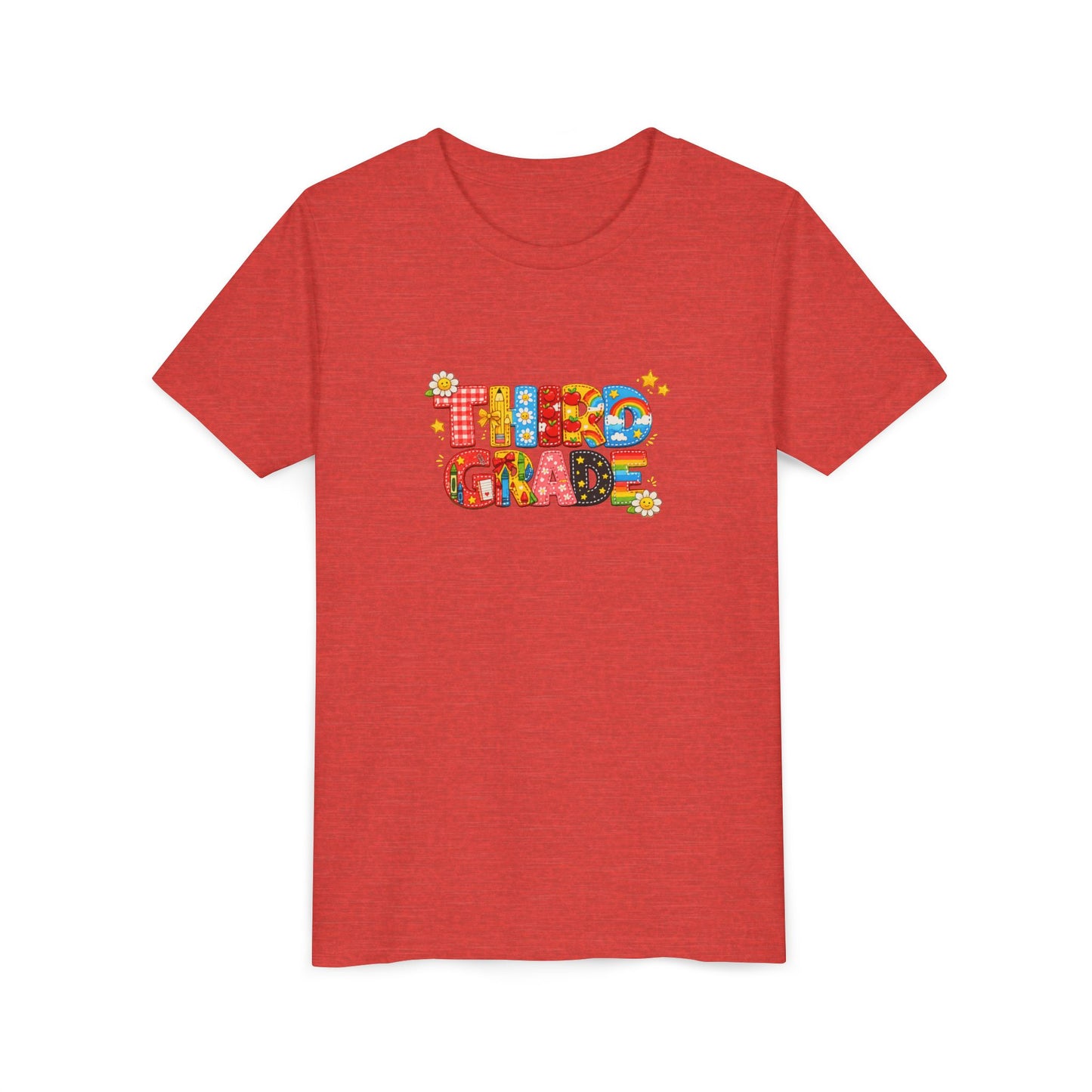 Third Grade colorful block letters Kids Tee | Back to School, Classroom Shirt