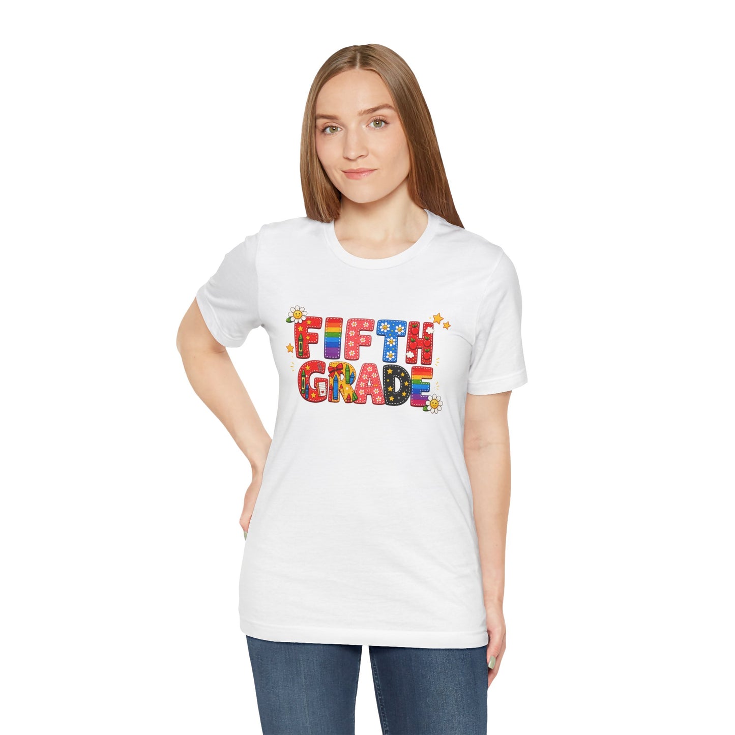 Fifth Grade Colorful Retro Letters Tee | Back to School Kids Shirt