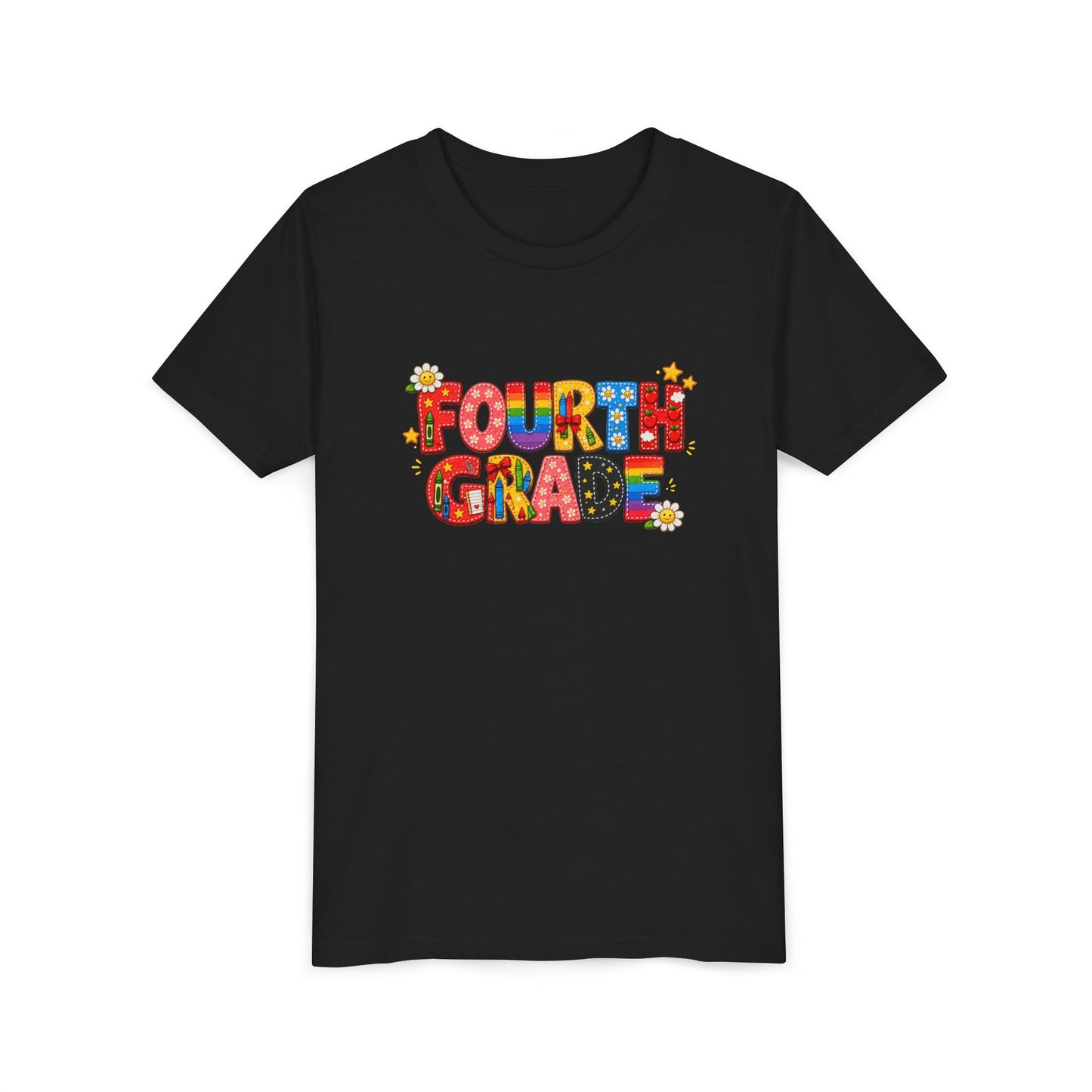 Fourth Grade Colorful Letters T-Shirt | Back to School Kids Tee