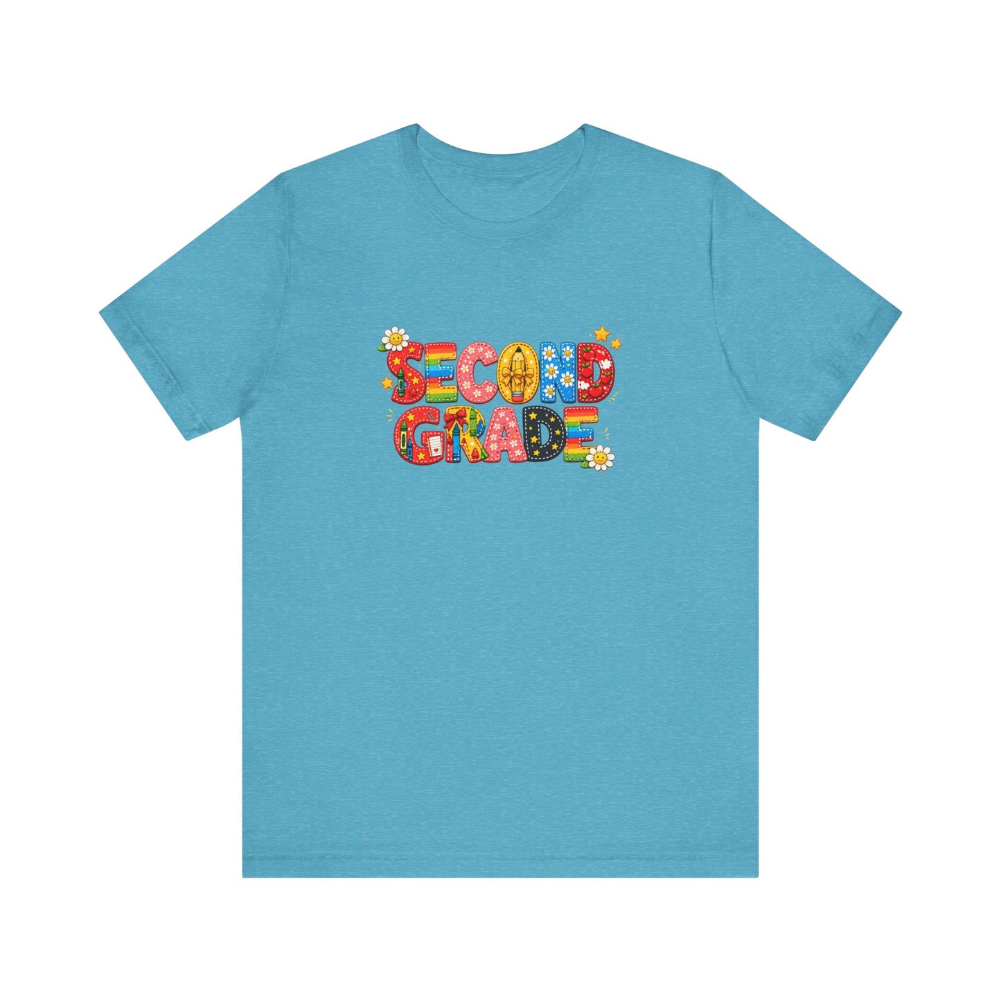 Second Grade colorful school letters T-Shirt | Back to School tee