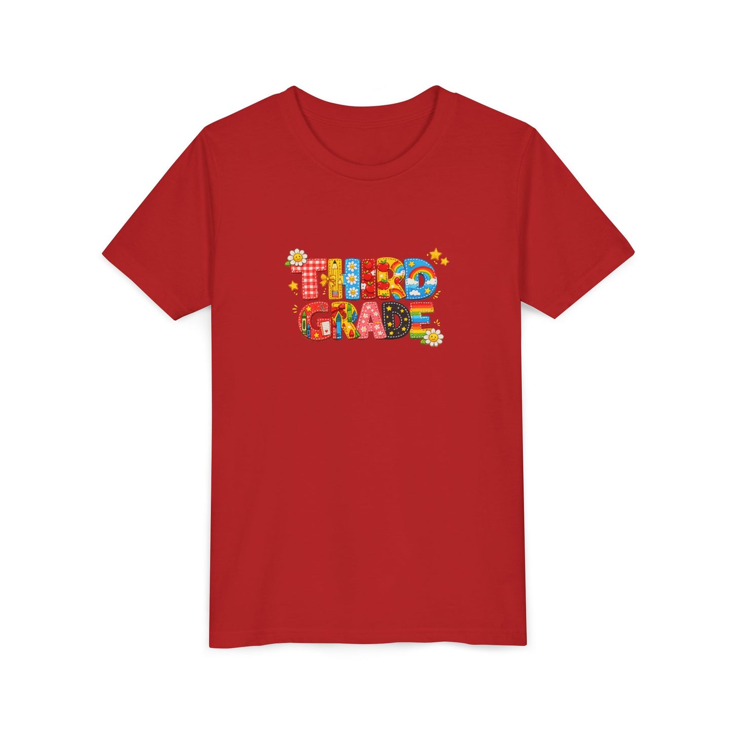 Third Grade colorful block letters Kids Tee | Back to School, Classroom Shirt