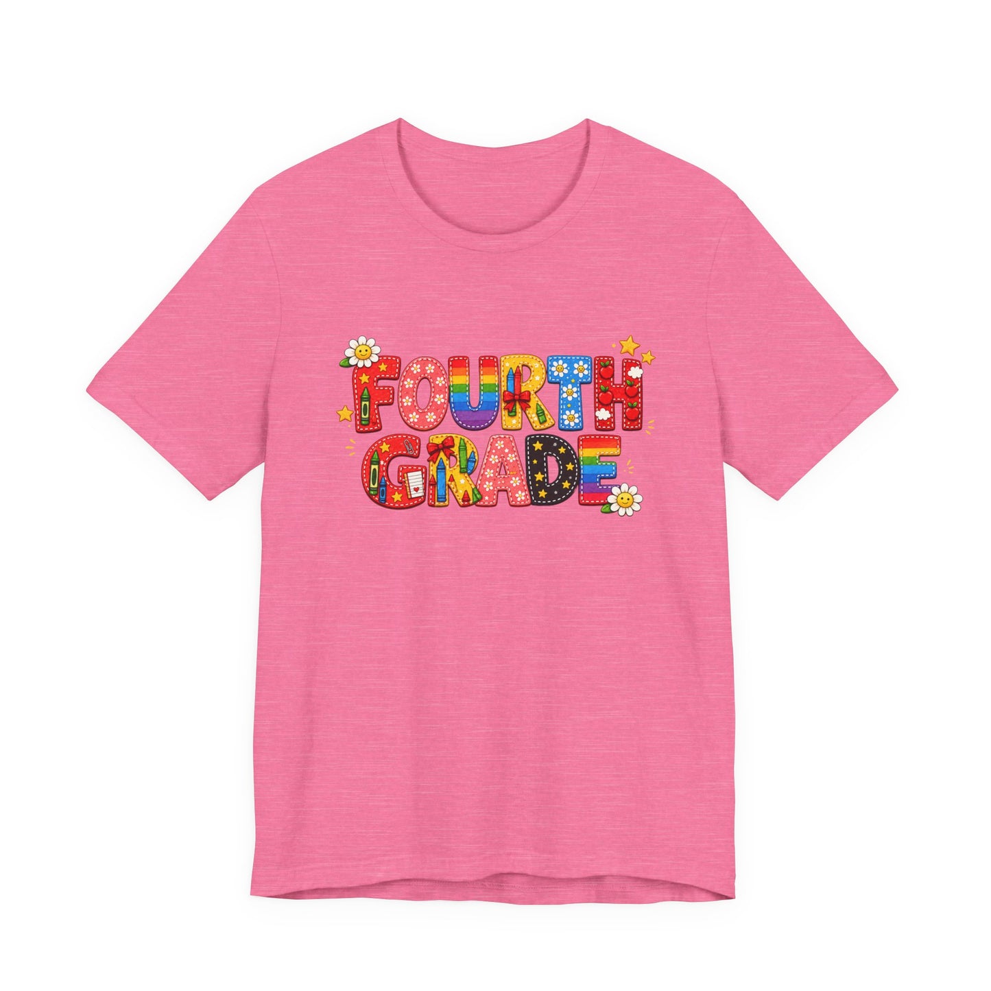 Fourth Grade colorful school letters Tee | Back to School teacher student shirt