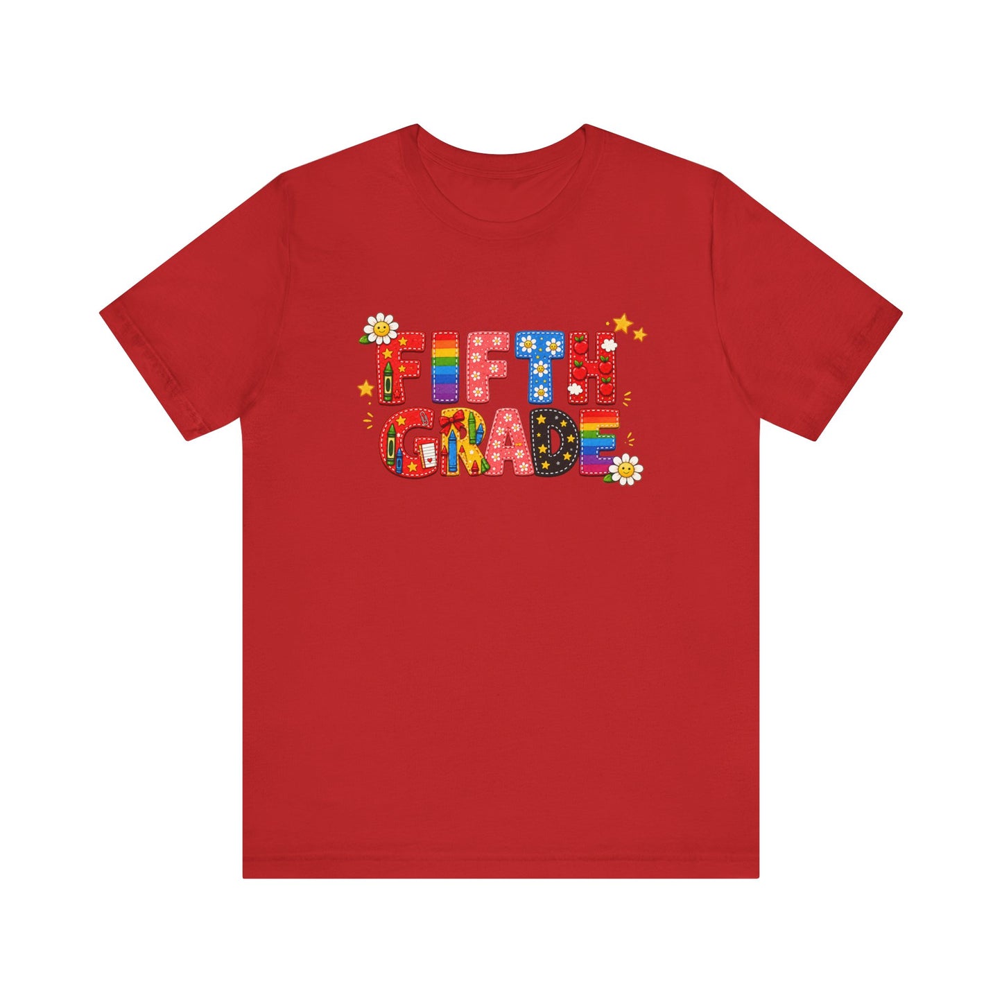 Fifth Grade Colorful Retro Letters Tee | Back to School Kids Shirt