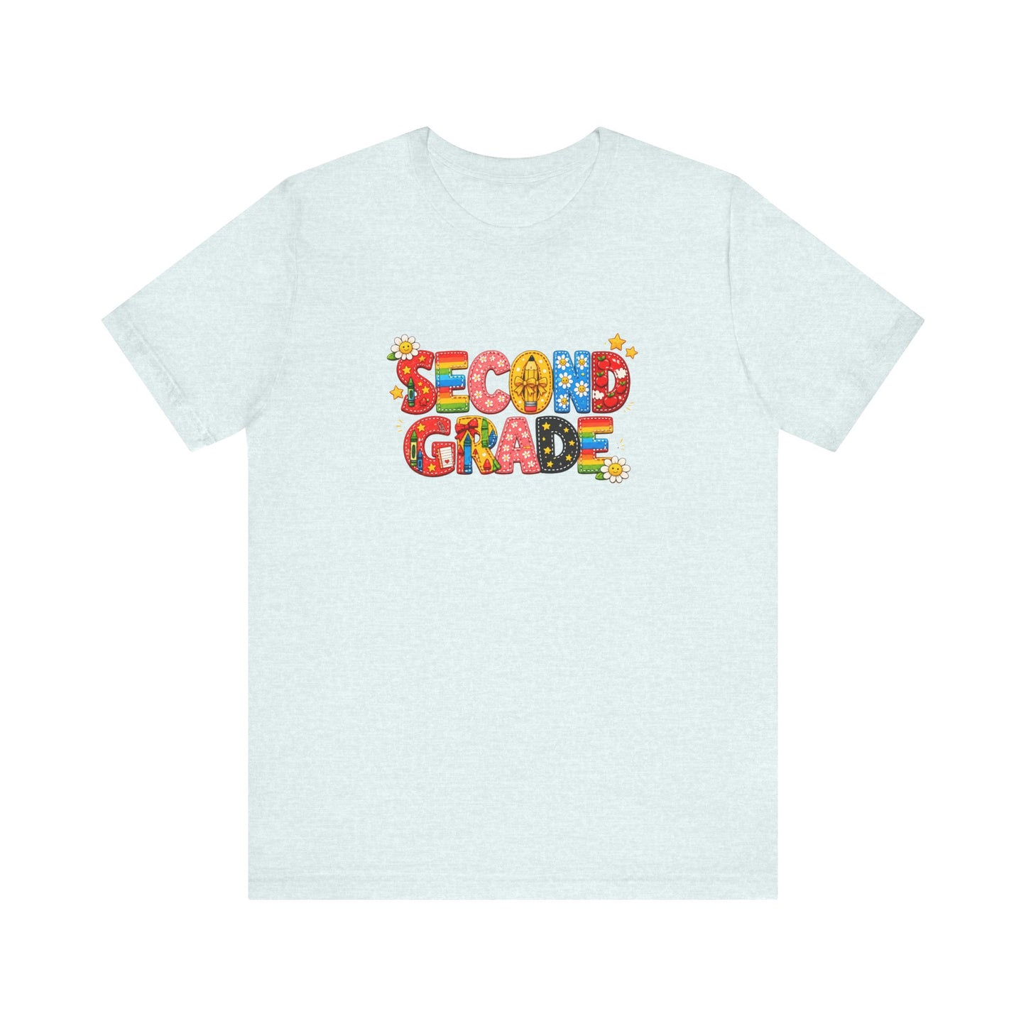 Second Grade colorful school letters T-Shirt | Back to School tee