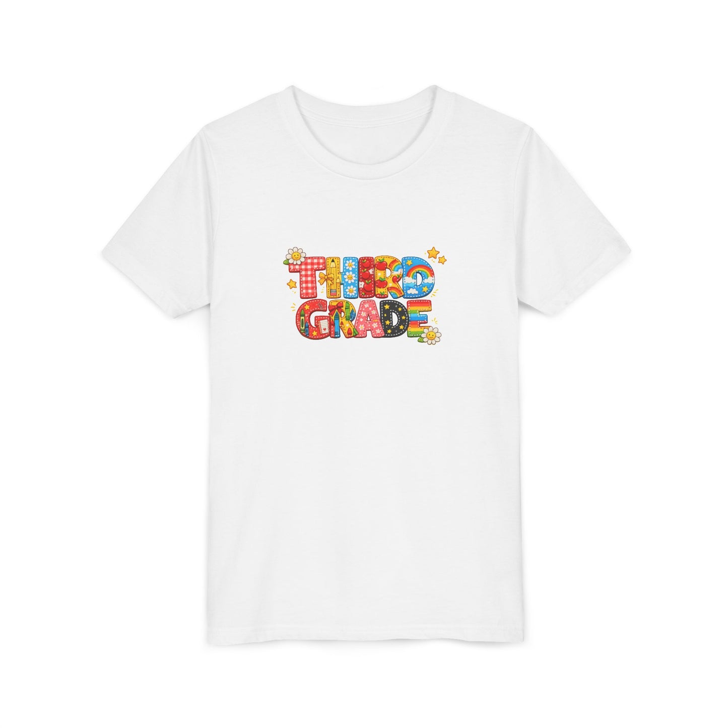 Third Grade colorful block letters Kids Tee | Back to School, Classroom Shirt