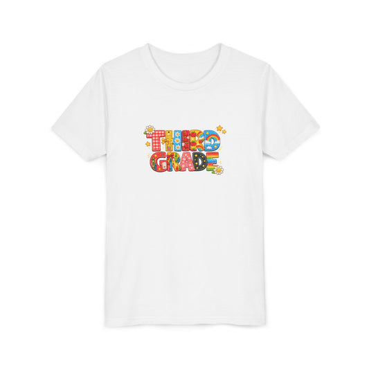 Third Grade colorful block letters Kids Tee | Back to School, Classroom Shirt