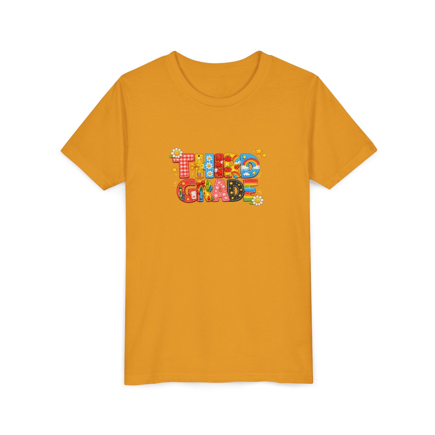 Third Grade colorful block letters Kids Tee | Back to School, Classroom Shirt