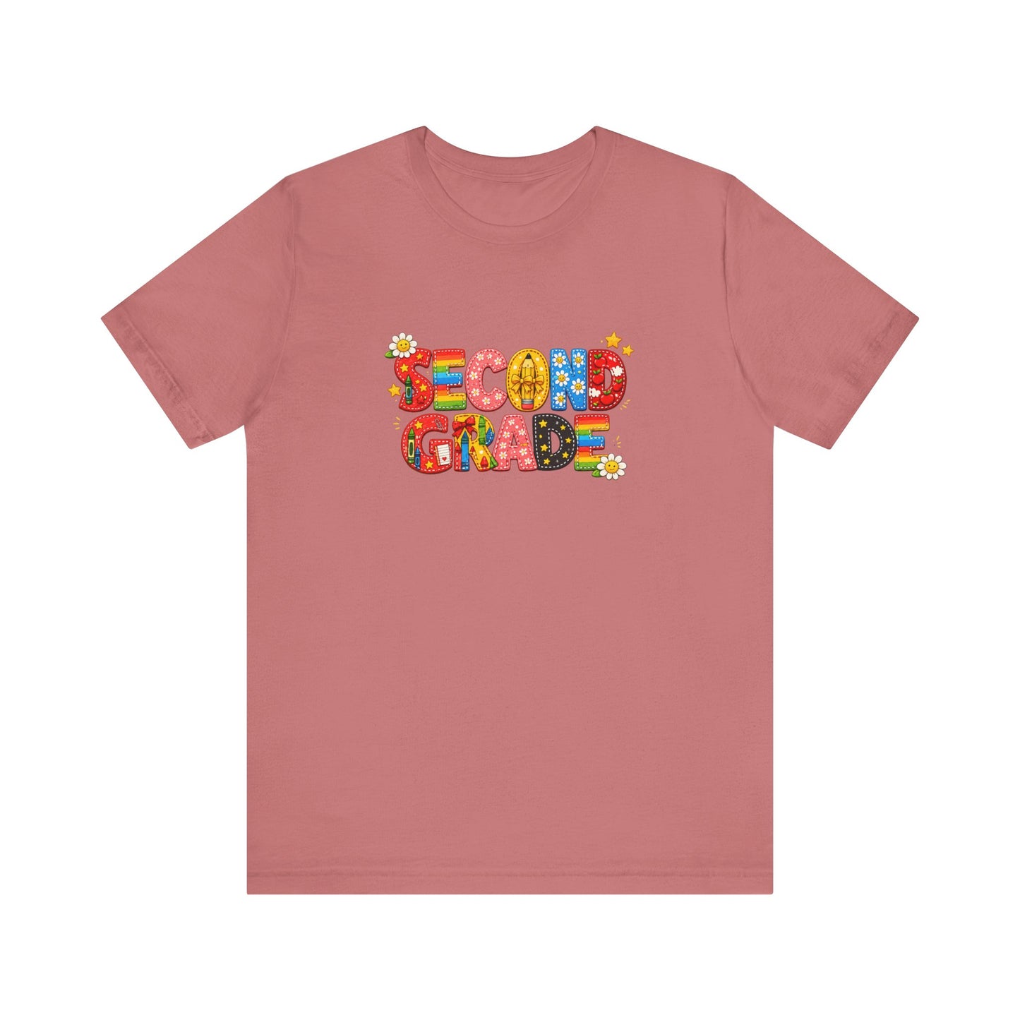 Second Grade colorful school letters T-Shirt | Back to School tee