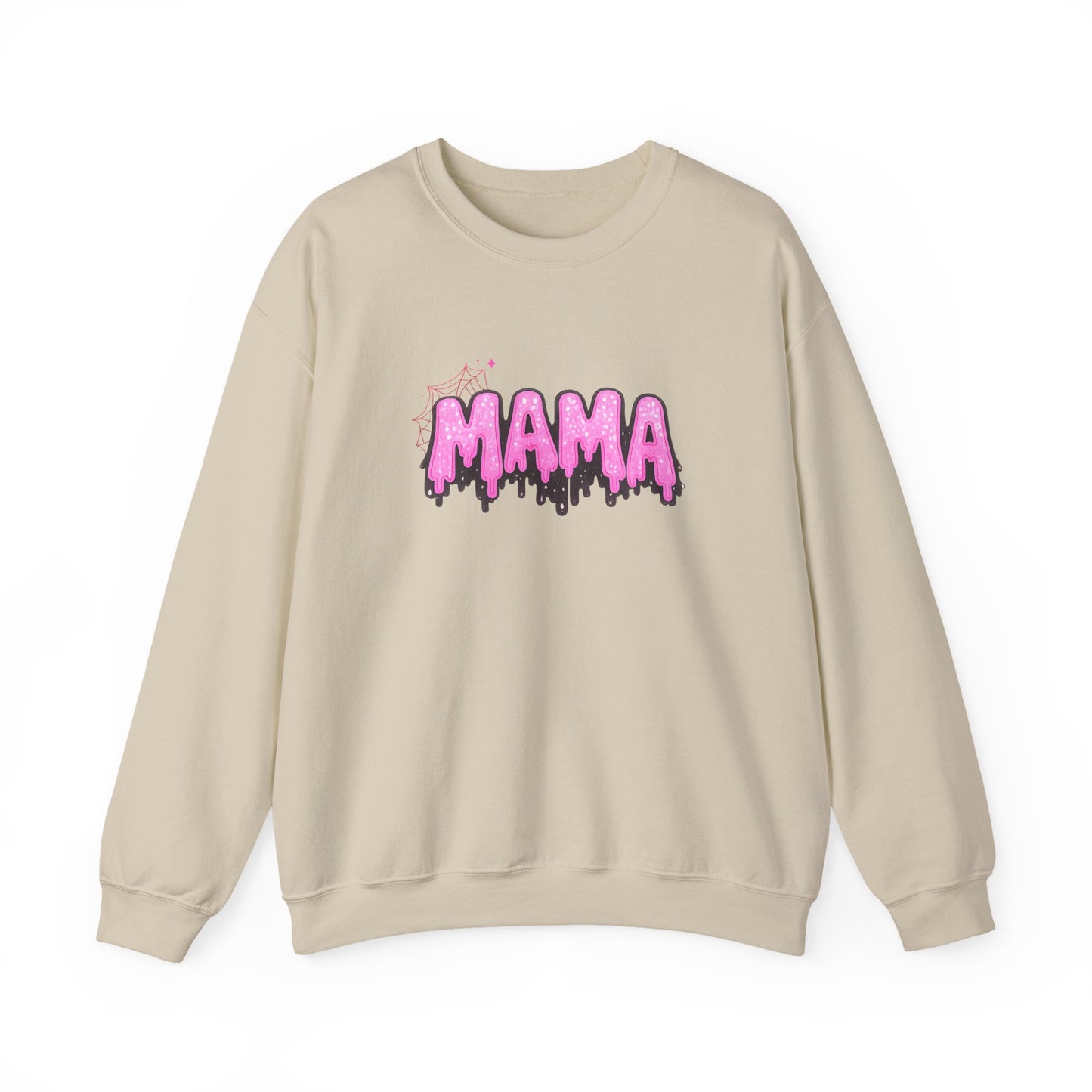 Pink Drippy MAMA Crewneck Sweatshirt | Mom Graphic Pullover