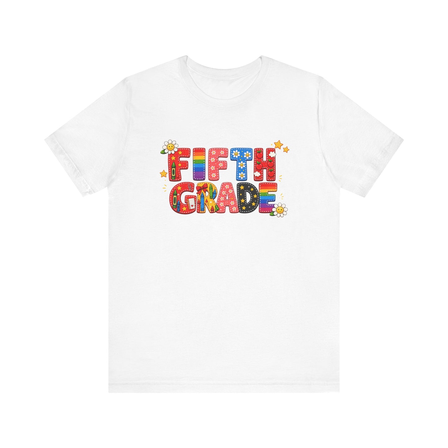 Fifth Grade Colorful Retro Letters Tee | Back to School Kids Shirt