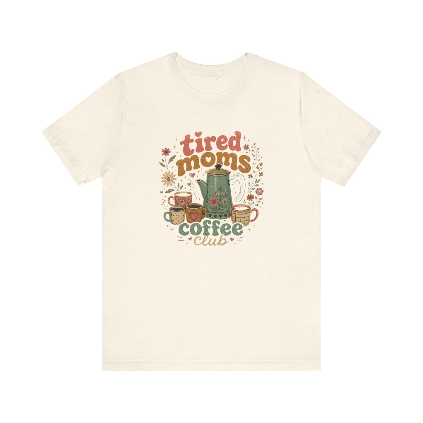 tired moms coffee club Tee | vintage coffee pot design