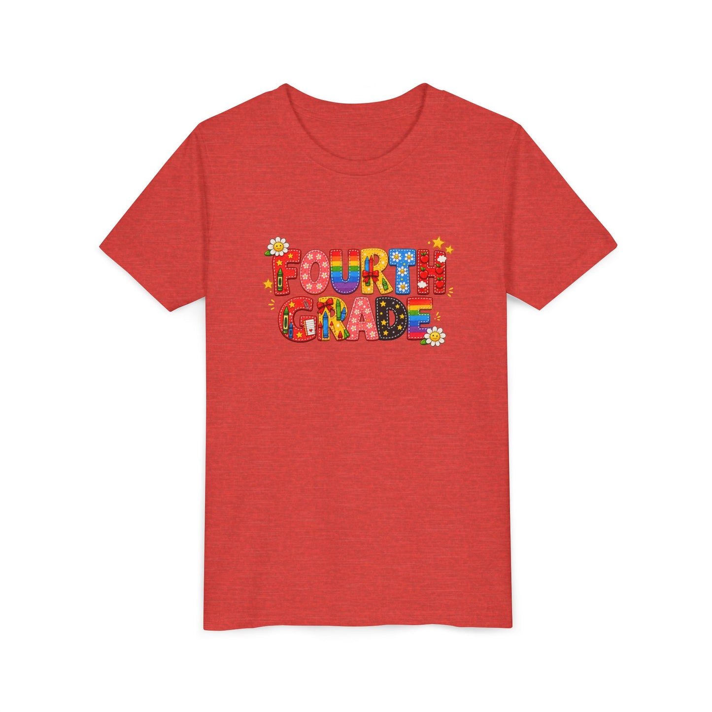 Fourth Grade Colorful Letters T-Shirt | Back to School Kids Tee