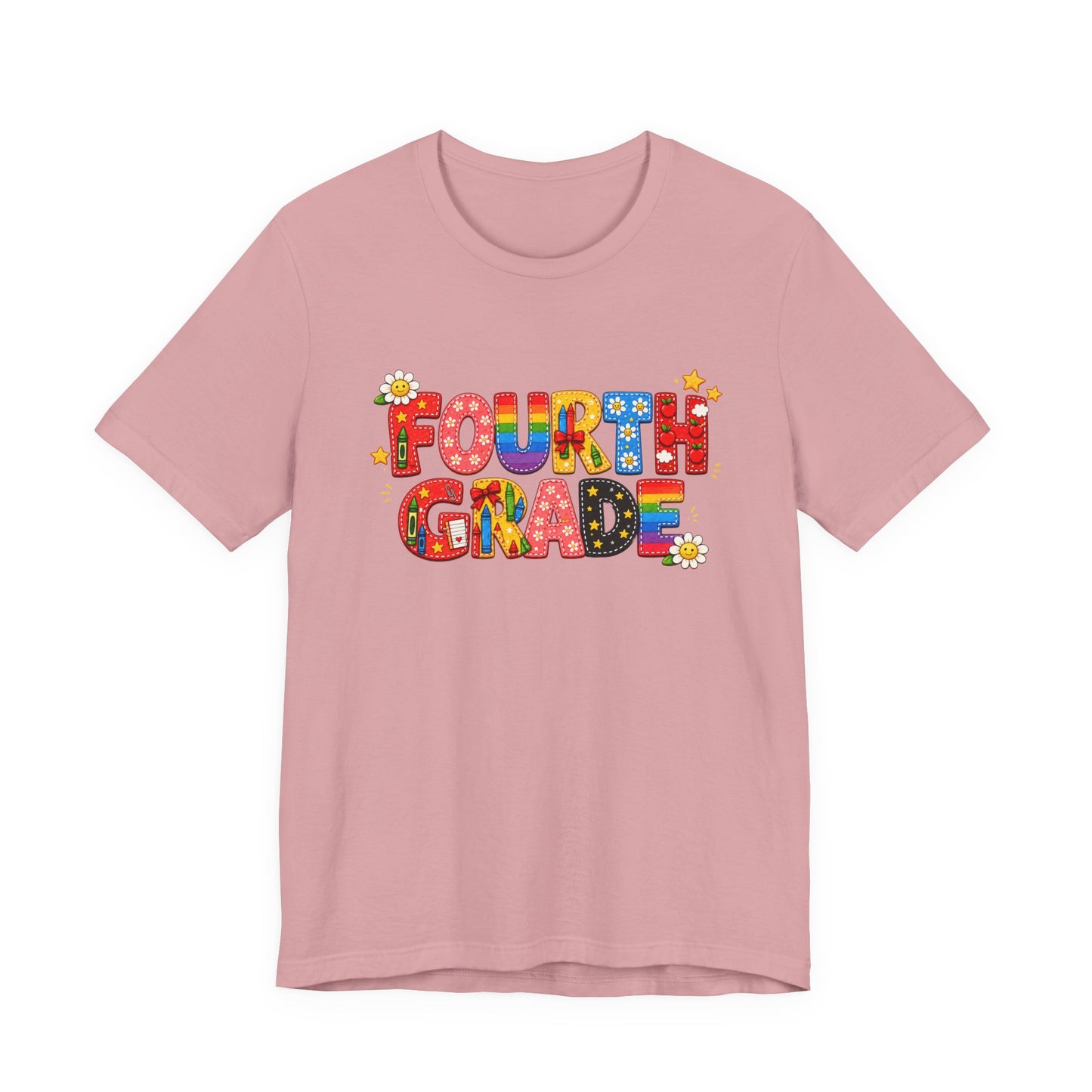 Fourth Grade colorful school letters Tee | Back to School teacher student shirt