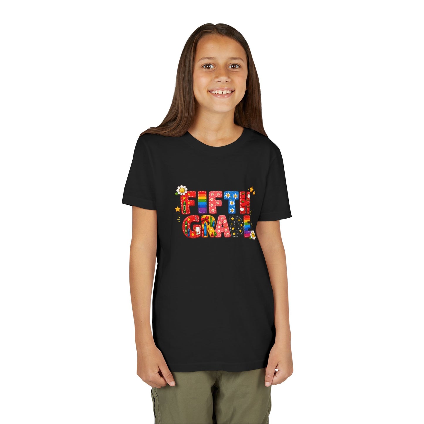 Fifth Grade Colorful Letters Tee | Kids School Shirt