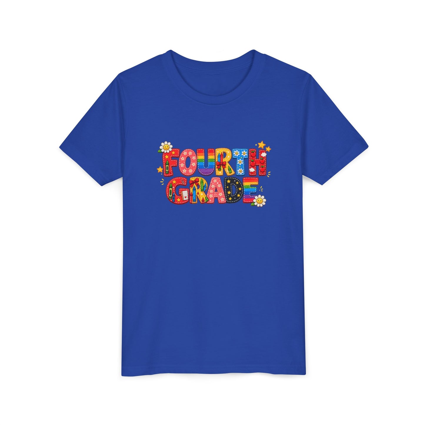 Fourth Grade Colorful Letters T-Shirt | Back to School Kids Tee