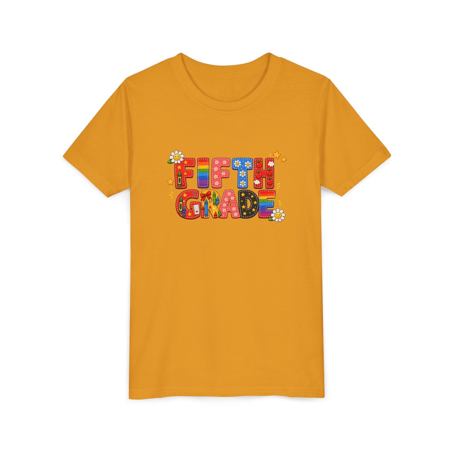 Fifth Grade Colorful Letters Tee | Kids School Shirt
