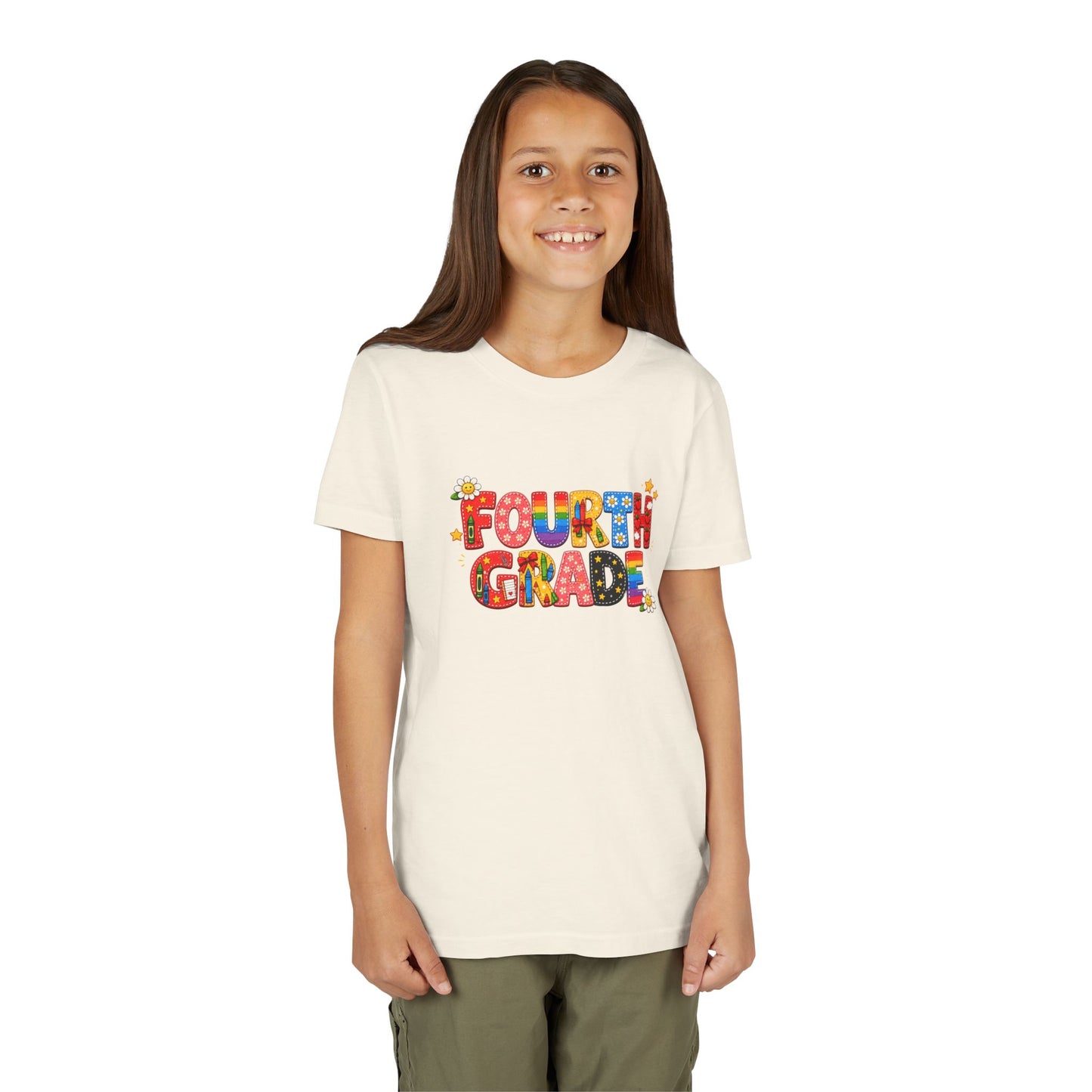 Fourth Grade Colorful Letters T-Shirt | Back to School Kids Tee