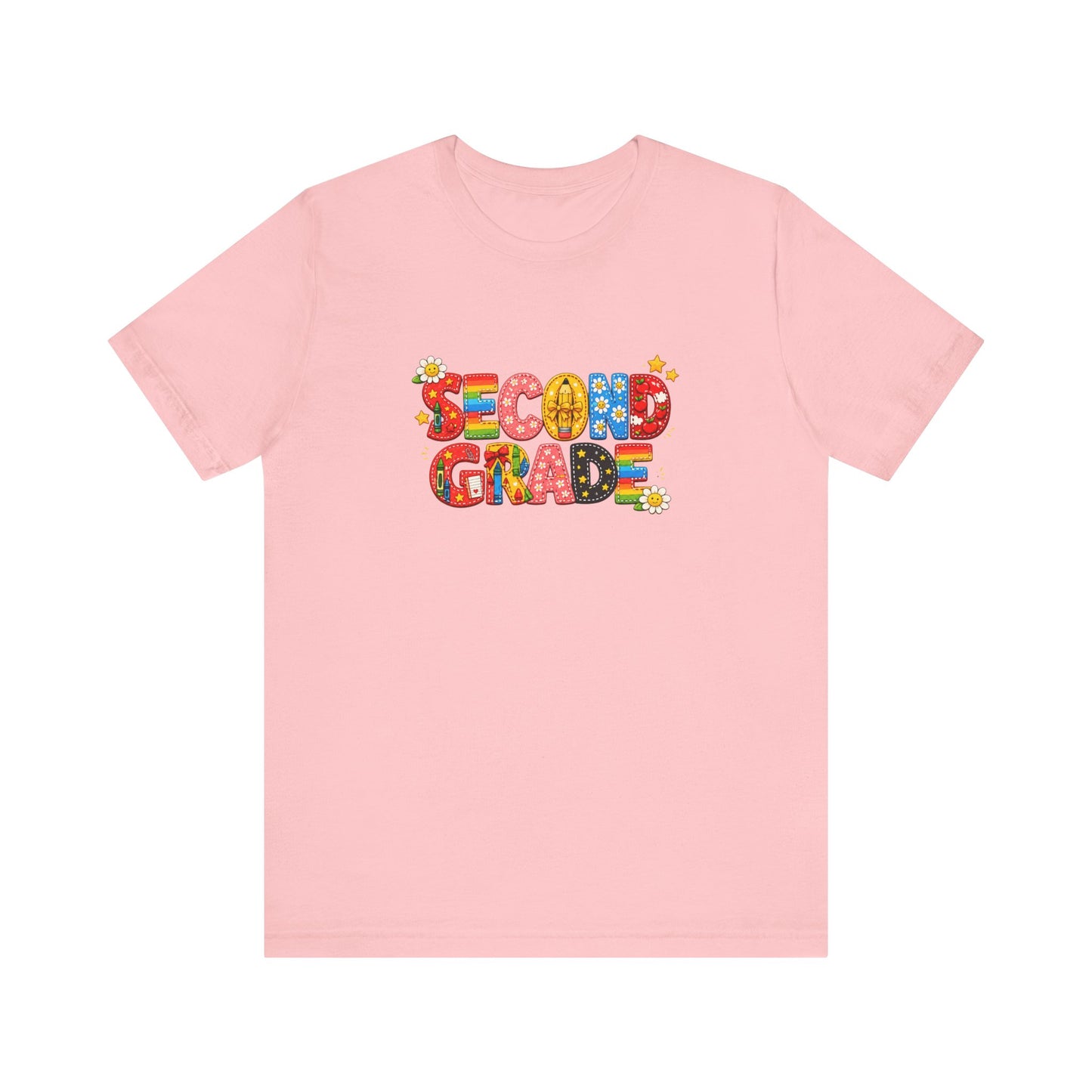 Second Grade colorful school letters T-Shirt | Back to School tee