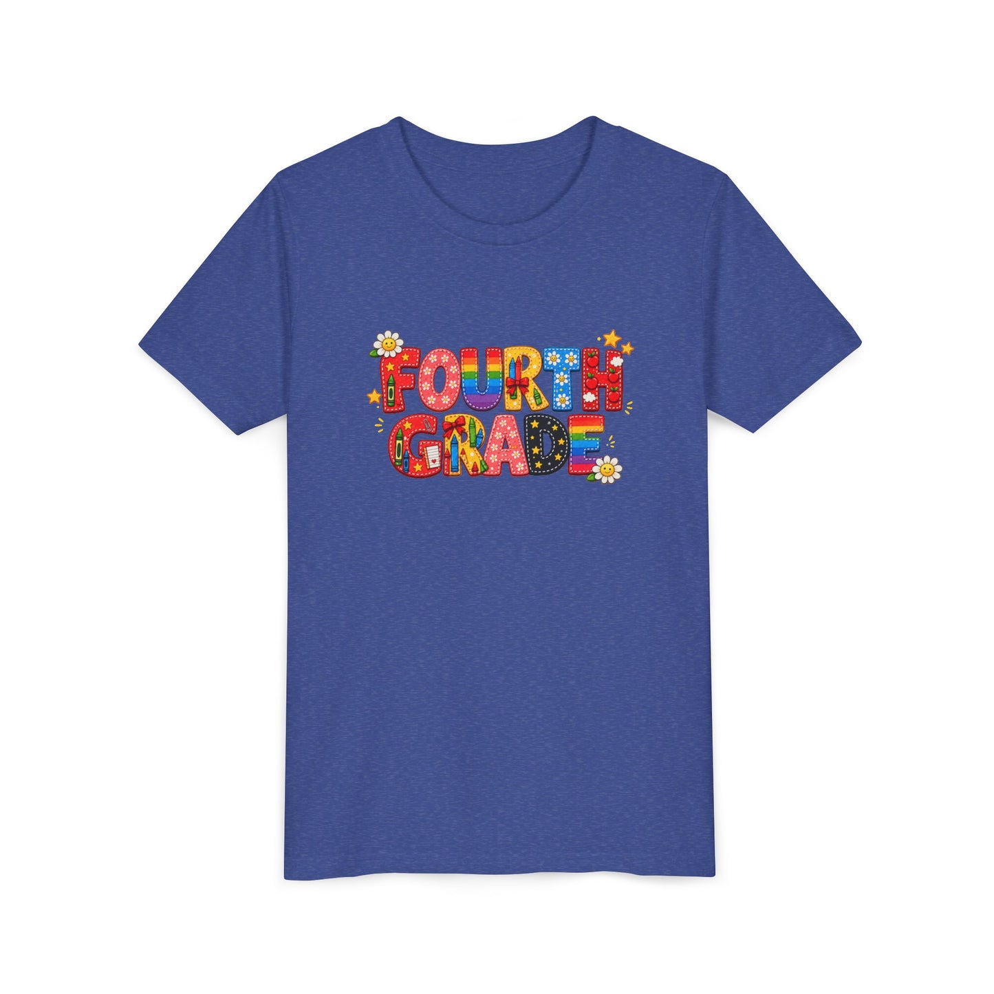 Fourth Grade Colorful Letters T-Shirt | Back to School Kids Tee
