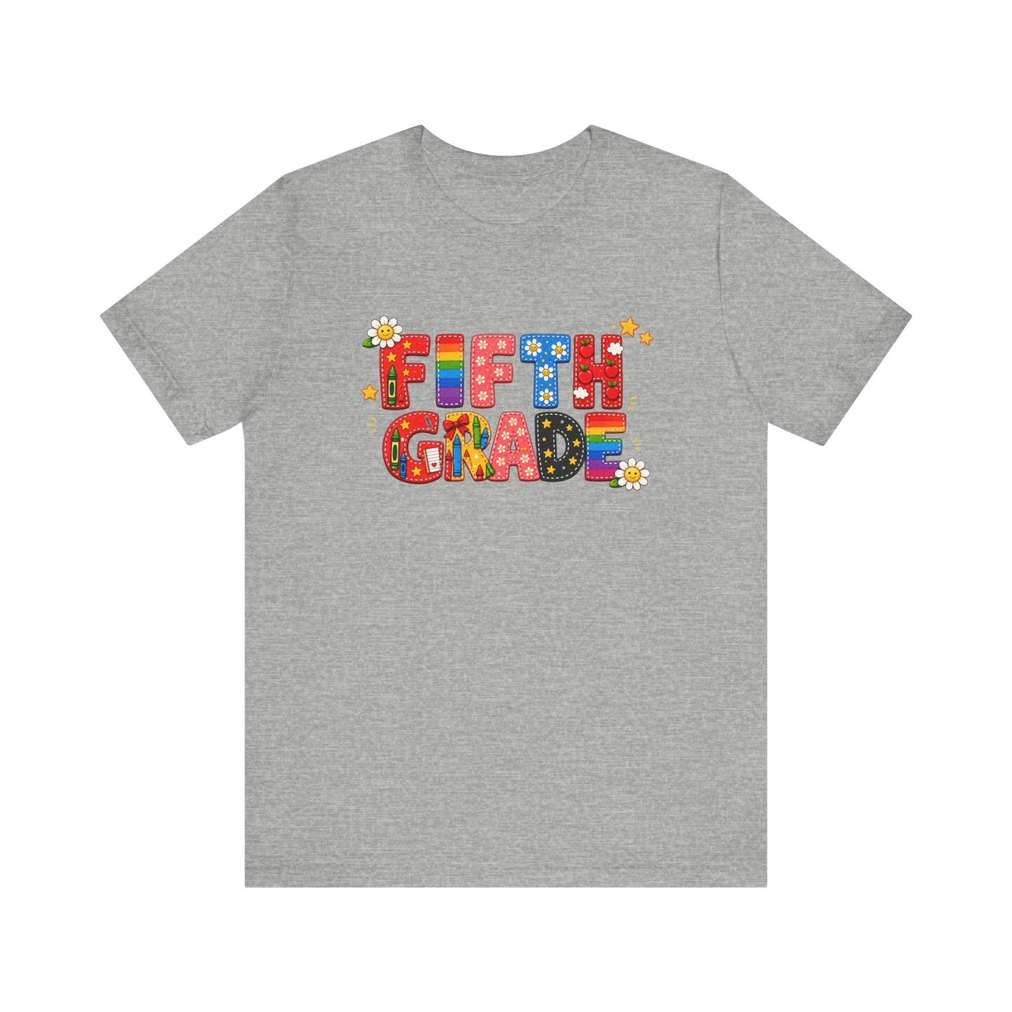Fifth Grade Colorful Retro Letters Tee | Back to School Kids Shirt