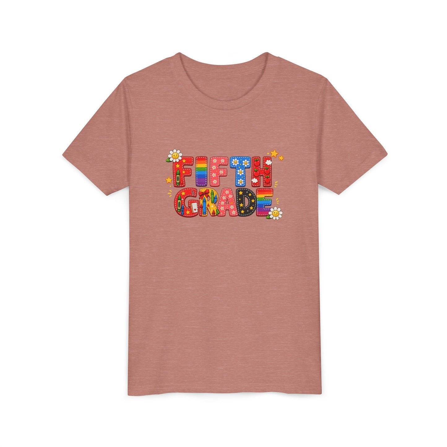Fifth Grade Colorful Letters Tee | Kids School Shirt