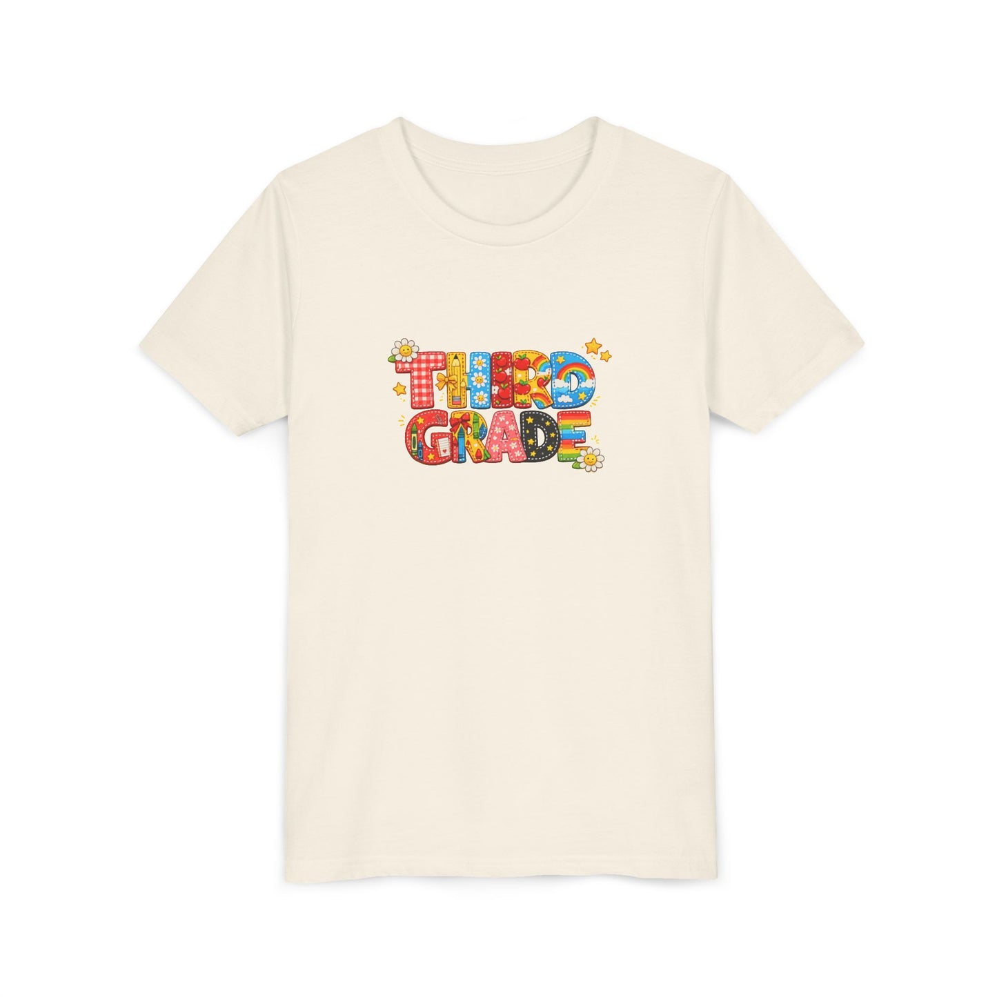 Third Grade colorful block letters Kids Tee | Back to School, Classroom Shirt