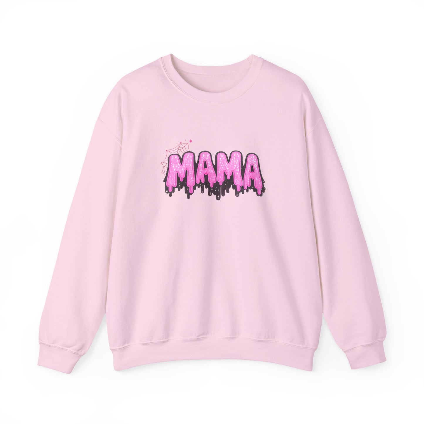 Pink Drippy MAMA Crewneck Sweatshirt | Mom Graphic Pullover