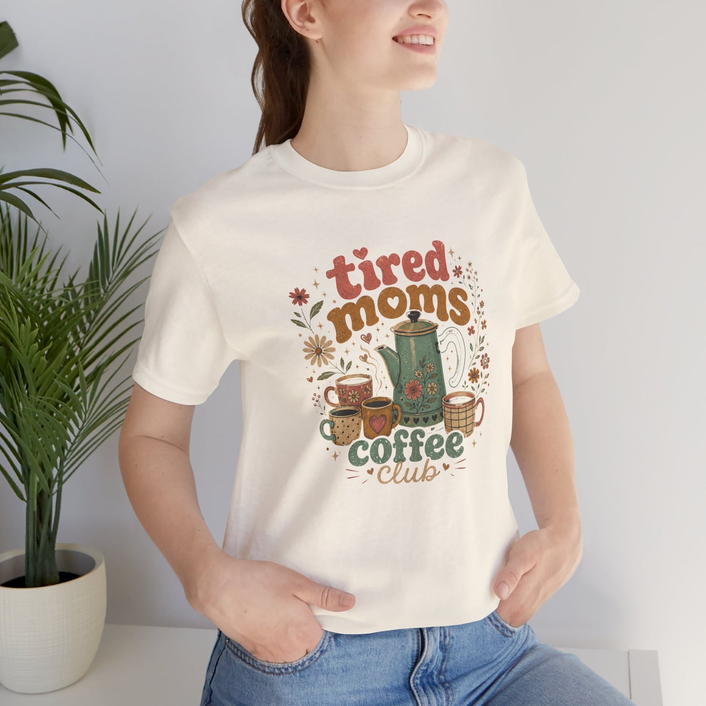 tired moms coffee club Tee | vintage coffee pot design