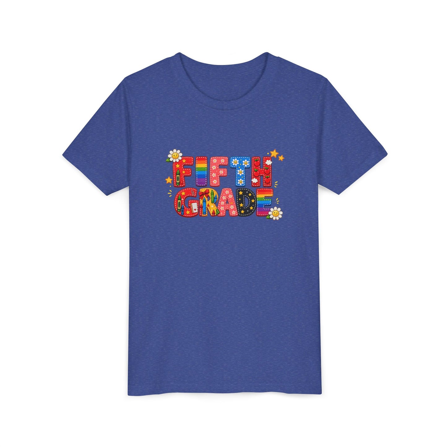 Fifth Grade Colorful Letters Tee | Kids School Shirt