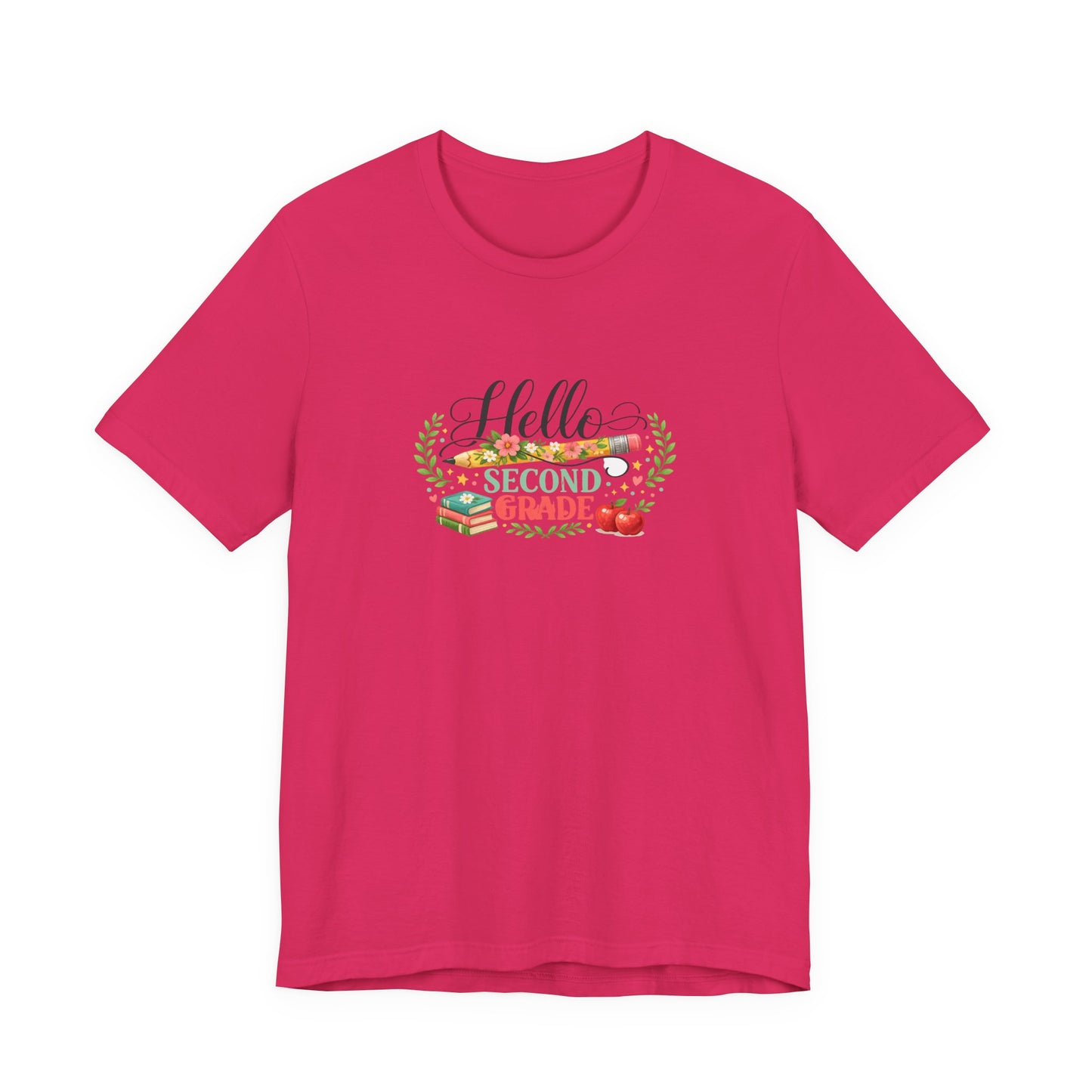 Hello Second Grade teacher tee | back to school, apple, books