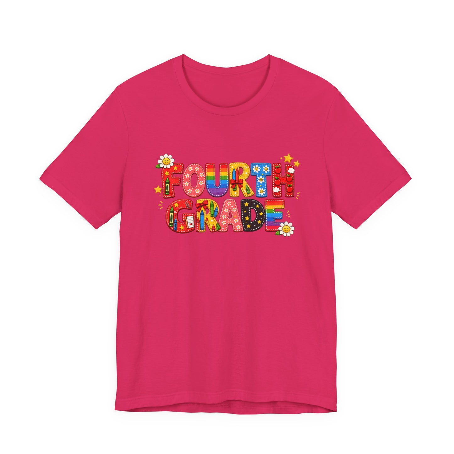 Fourth Grade colorful school letters Tee | Back to School teacher student shirt