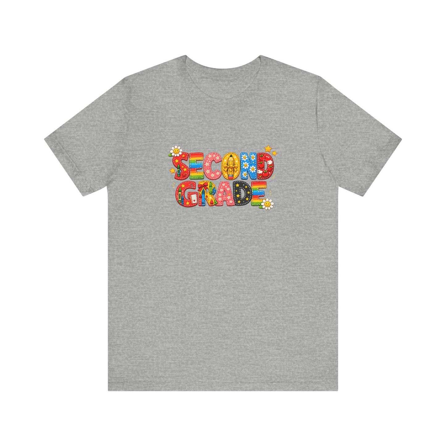 Second Grade colorful school letters T-Shirt | Back to School tee
