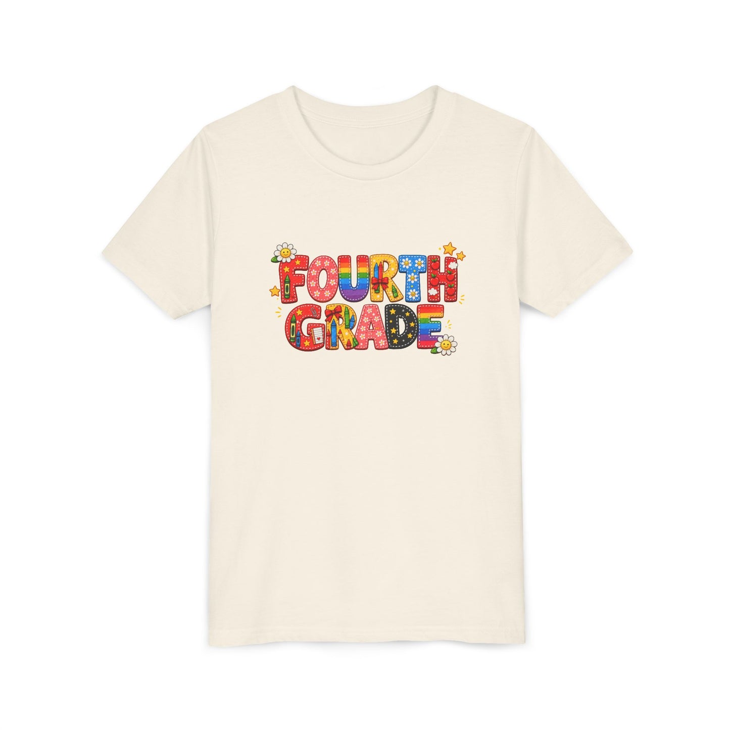 Fourth Grade Colorful Letters T-Shirt | Back to School Kids Tee